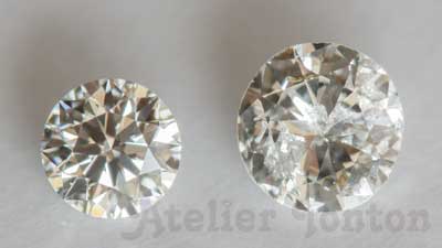 ダイヤモンドの輝きの比較