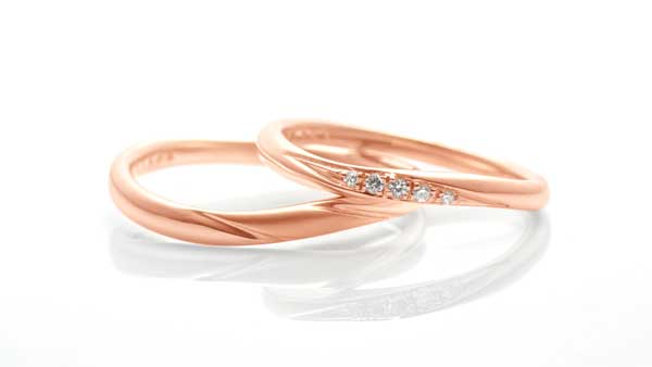 K18結婚指輪、スイカズラ K18ゴールド（ピンク）