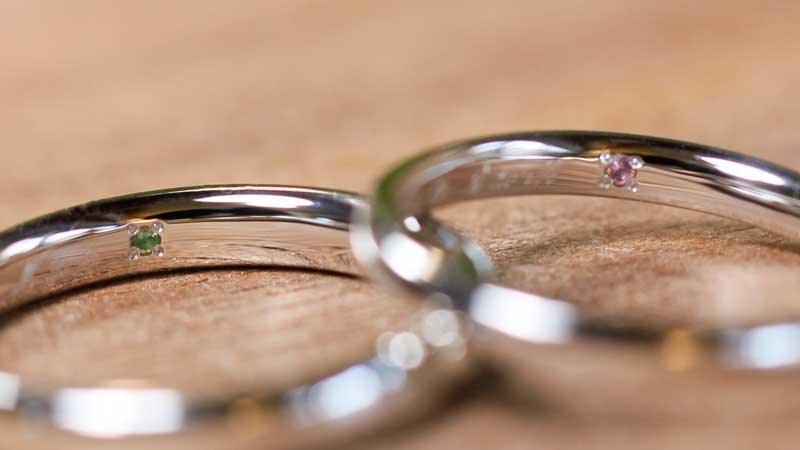 結婚指輪の石留