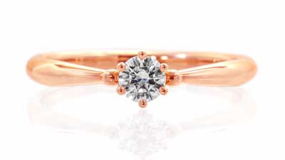 婚約指輪花かんざし、0.2ctダイヤモンドエンゲージ
