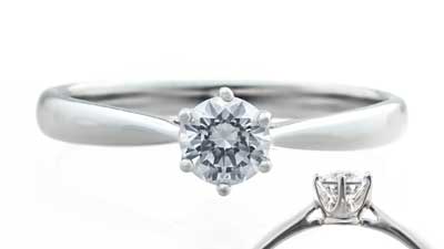 ダイヤモンドを輝かせる立て爪婚約指輪