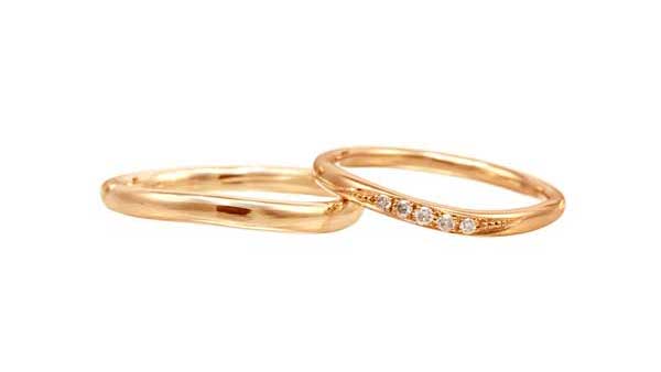 K18結婚指輪アサリナ K18ゴールドピンクのマリッジリング