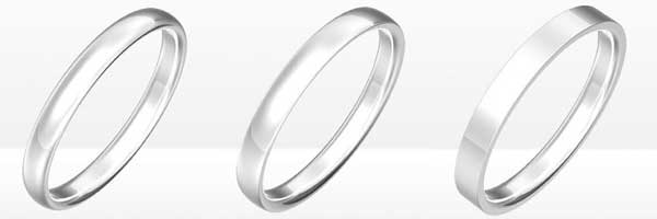 結婚指輪の形状と幅を選ぶ
