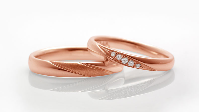 結婚指輪「ローレル」K18（ピンク）